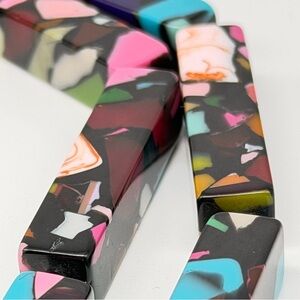 Carlos Sobral Art Deco Hollywood Confetti Resin Necklace 42” | Signed